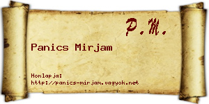 Panics Mirjam névjegykártya